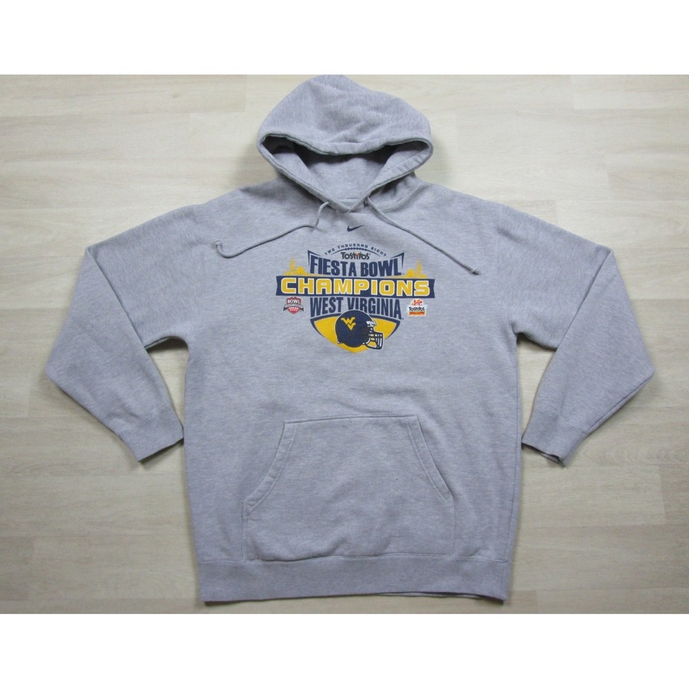 Y2K Nike West Virginia Mountaineers Hoodie (L) Center Swoosh Fiesta Bowl 2008